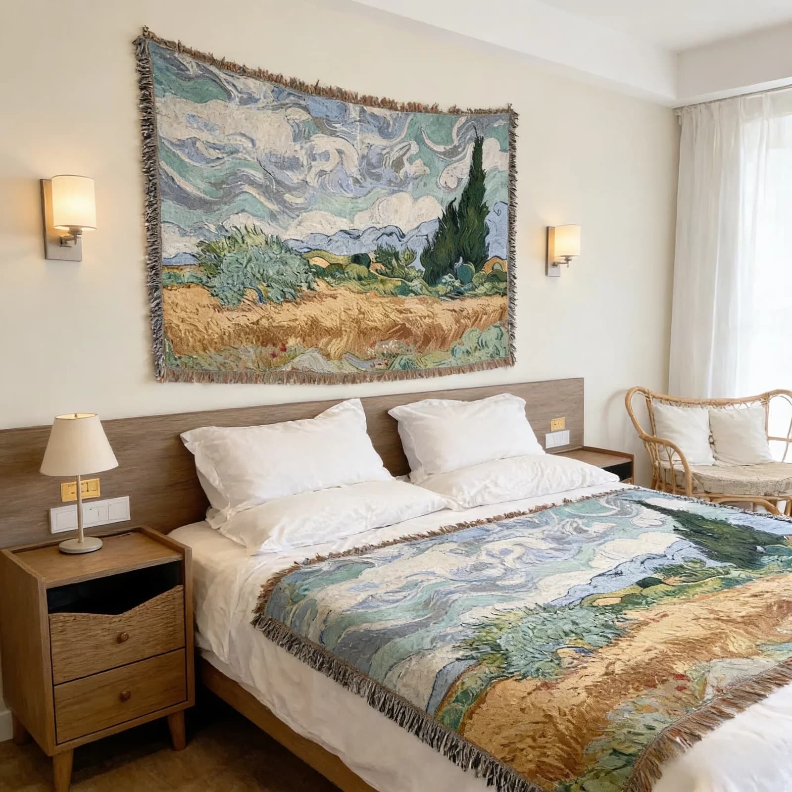 Tkanica u stilu Van Gogha za dekoraciju zida i kauča