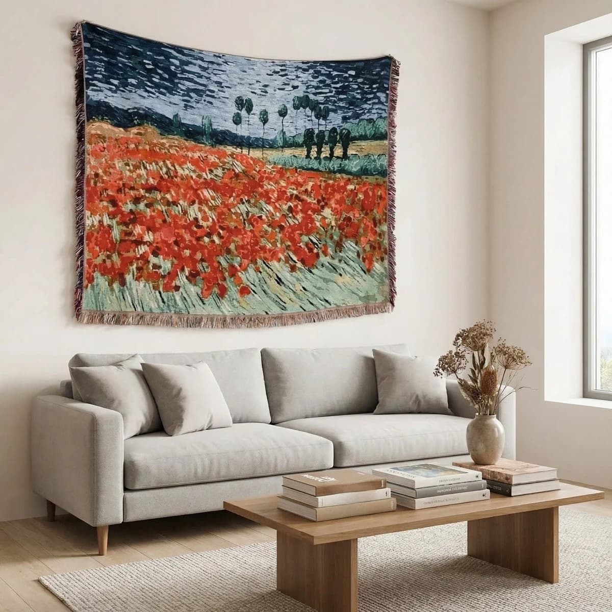 Baceni prekrivač u stilu Van Gogha za kauč i zidni dekor