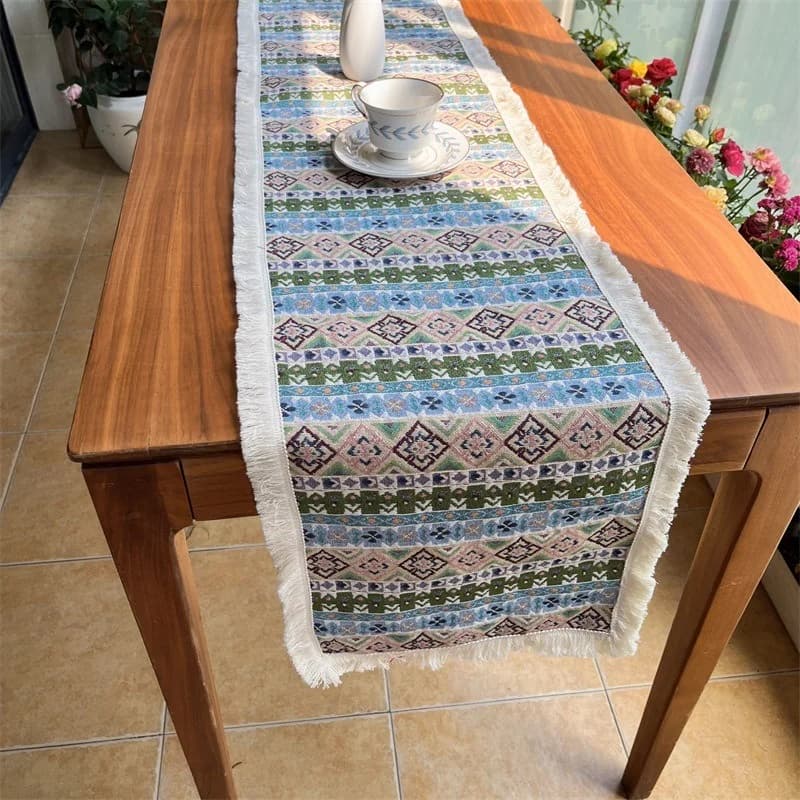 Boho trkač za stol pamučna mješavina za blagovaonicu i dnevni boravak