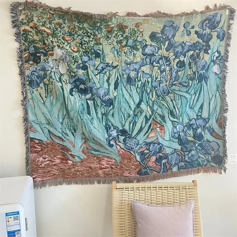 Tapiserijski prekrivač u stilu Van Gogha od pamučne mješavine za kauč
