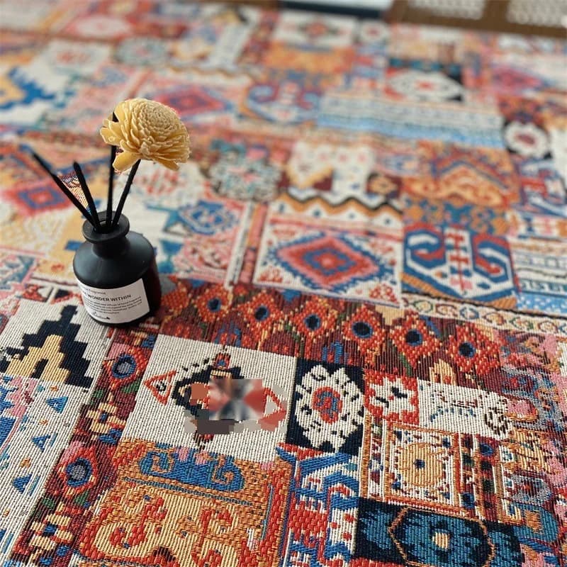 Retro boho žakardni stolnjak s geometrijskim uzorkom