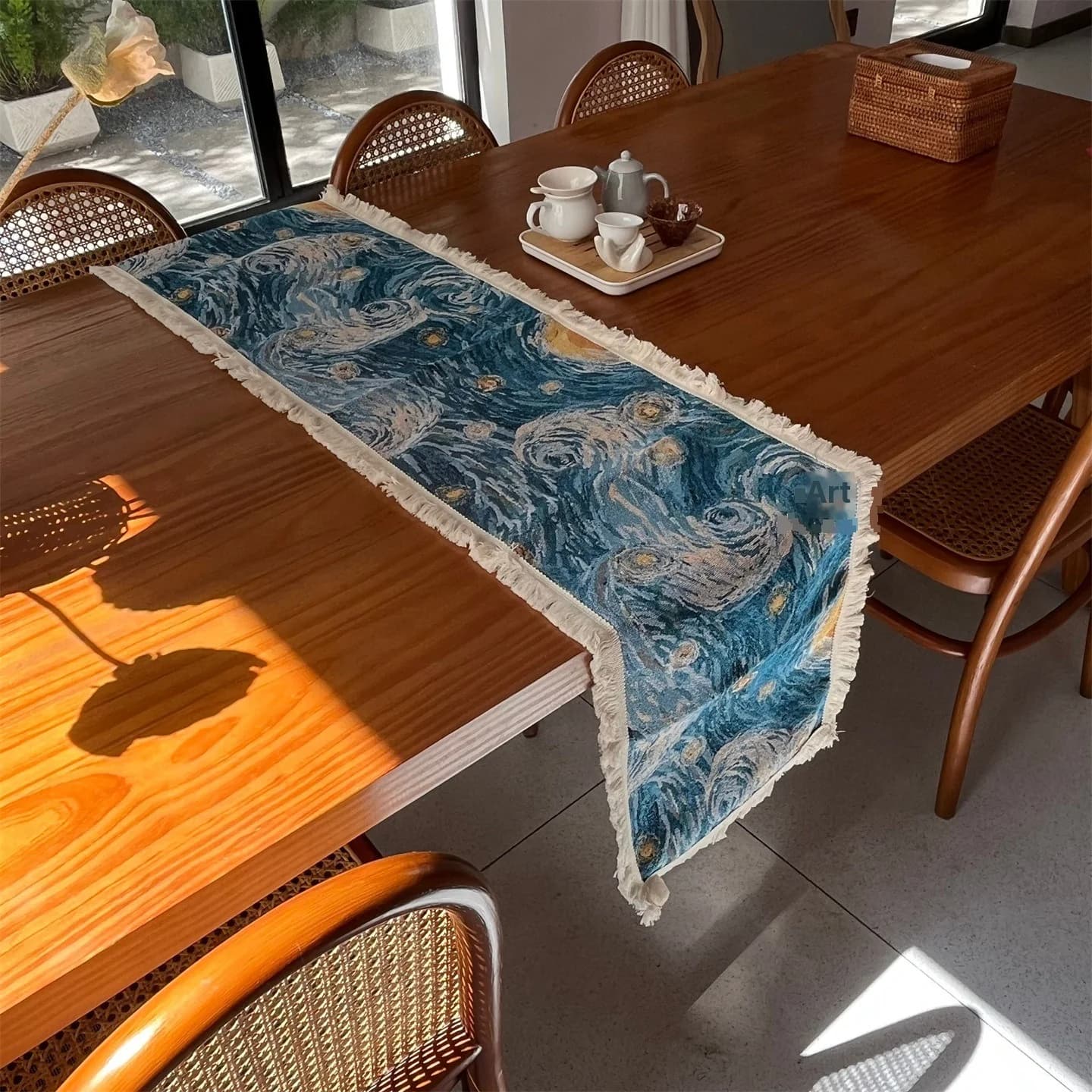 Stolnjak u stilu Van Goghove "Zvjezdane noći", pamučna mješavina
