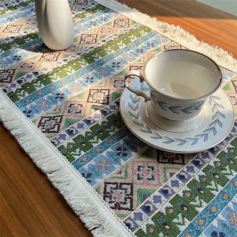 Boho trkač za stol pamučna mješavina za blagovaonicu i dnevni boravak