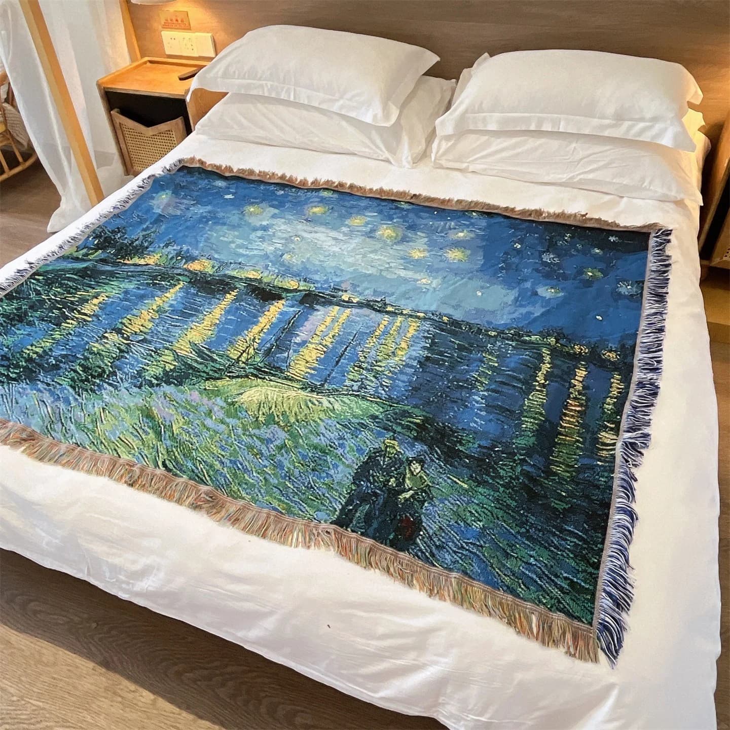 Tkani prekrivač u stilu Van Gogha za kauč, krevet ili zidni dekor 130x160cm