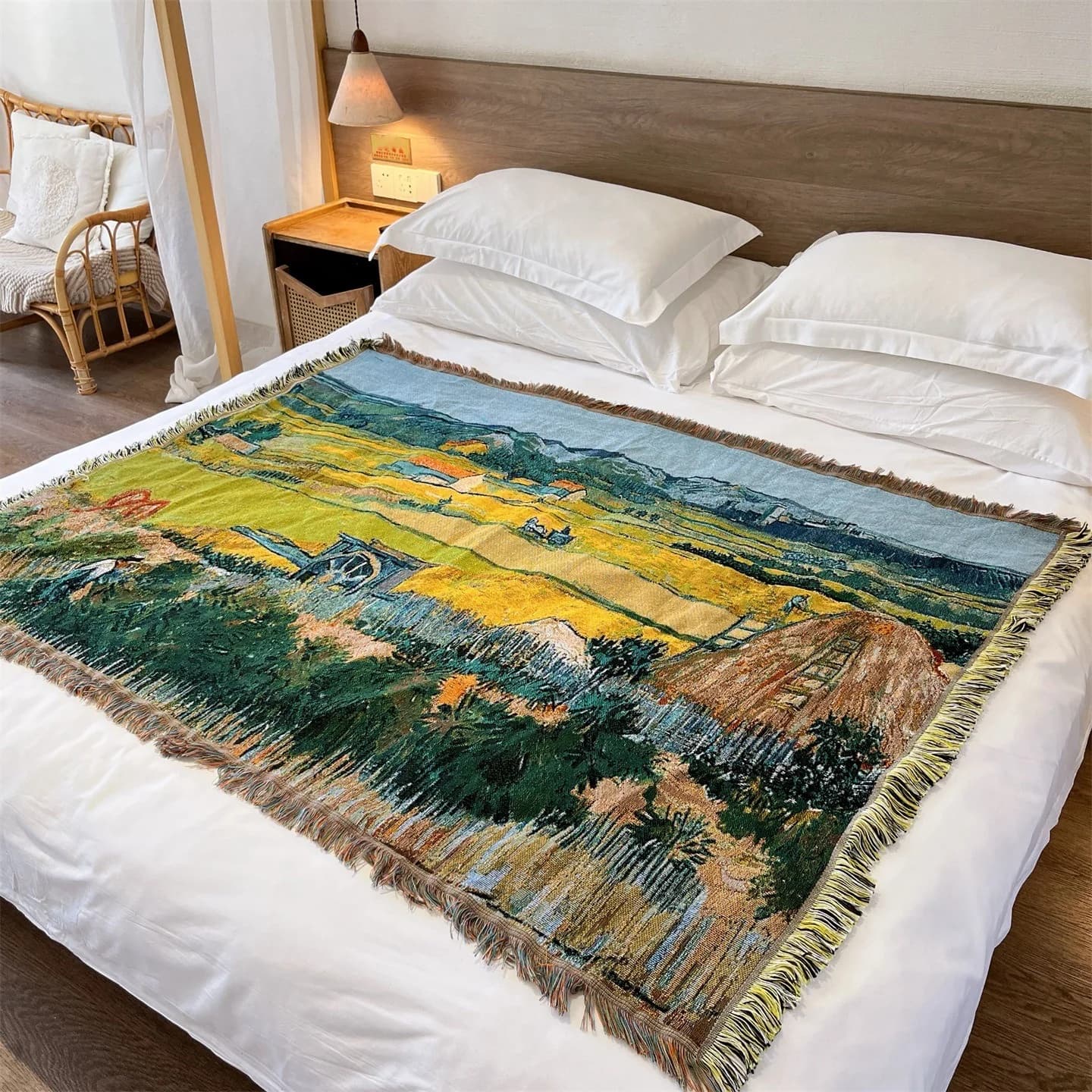 Tkani prekrivač u stilu Van Gogha za kauč, krevet ili zidni dekor 130x160cm