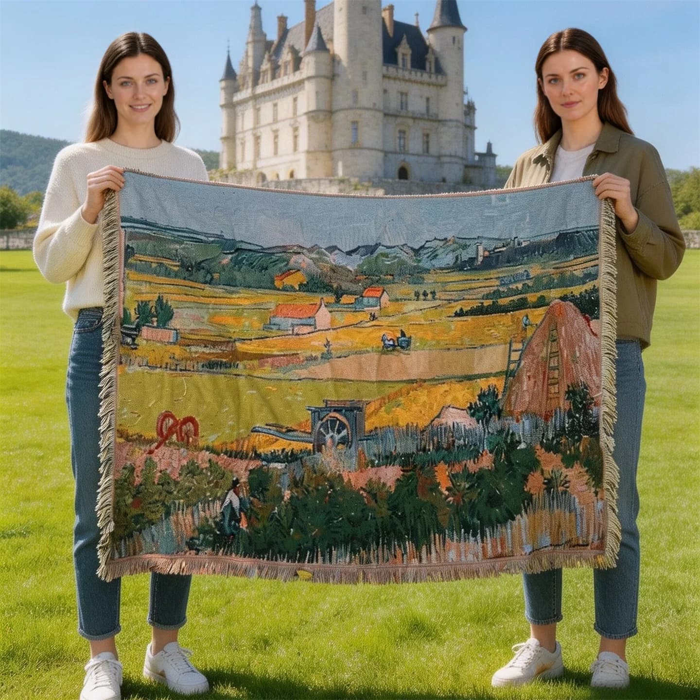Tkanica u stilu Van Gogha od pamučne mješavine za zid i kauč