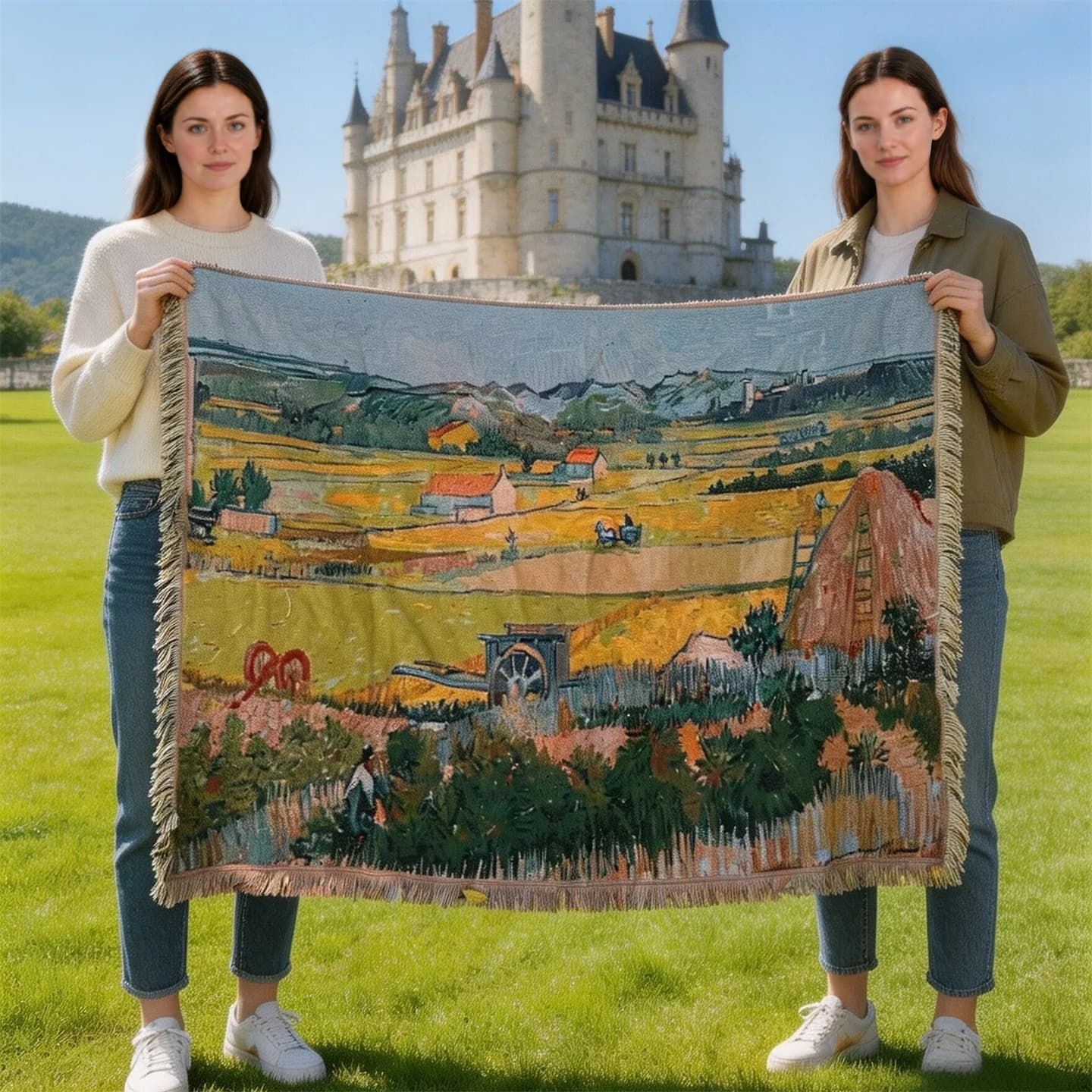 Baceni prekrivač u stilu Van Gogha za kauč i zidni dekor